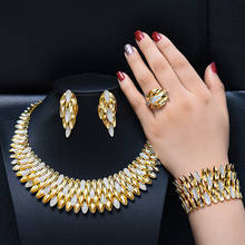 Missvikki-conjunto de joyas de pluma Flexible para mujer, aretes, collar, brazalete, anillo, joyería de boda 2020, 4 Uds., novedad de 2020 2024 - compra barato