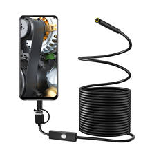 USB-эндоскоп с водонепроницаемой камерой, 5 м, IP67, бронзовый, 14 мм, 300000 пикселей, CMOS Бороскоп 2024 - купить недорого