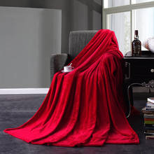 Soft Warm Coral Fleece Blanket Winter Sheet Bedspread Sofa Pure Throw 220Gsm Red Sliver Light Thin Mechanical Wash Flannel Blank 2024 - buy cheap