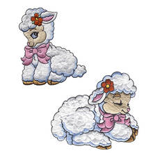 Ovelhas alpaca remendos kawaii sheep girl adesivos bordado ferro no remendo para roupas crianças diy dos desenhos animados acessórios remendos 2024 - compre barato