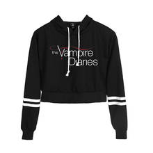 The Vampire Diaries Hoodie Long Sleeve Navel Pullover Women's Hoodies Casual Streetwear American Tv Series Fashion Clothes 2024 - buy cheap