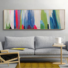 Pinturas al oleo abstratas de parede, pinturas decorativas de tela para quarto, decoração horizontal de casa, arte artesanal 2024 - compre barato