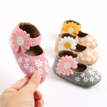 2020 Newborn 0-18M Baby Girls Mary Jane Flats Soft Sole Infant Slippers Embroidery Princess Dress Shoes with Sunflower 2024 - buy cheap