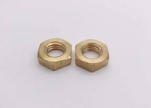 5pcs M12 copp​er hex lock nuts outer hexagon thin through hole fine teeth flat brass nut 2024 - buy cheap