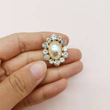 Colgante de flor de cristal de perla de color dorado para tela/boda, accesorios de joyería para el cabello para fabricación de joyas hechas a mano DIY, 20x26mm, 50 Uds. 2024 - compra barato
