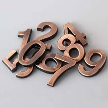 1PC 0-9 ABS 50*35*6mm Bronze Door Plate Sign Number Modern Plaque Number House Hotel Door Address Digits Sticker 2024 - buy cheap