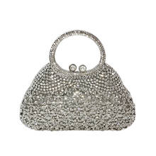 Social-Bolso de mano con diamantes dorados para mujer, Con agujeros para boda y fiesta cartera de mano, de cristal, de noche 2024 - compra barato