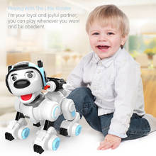 X901 радиоуправляемый робот-собака интеллектуальное Программирование сенсорная Чувствительная дистанционная собака поет песню Танцы для пазлов RC игрушки для детей 2024 - купить недорого