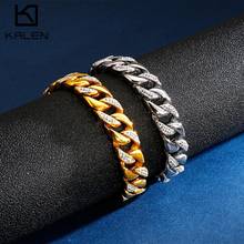 12mm Gold/Silver Color Stainless Steel 316L Cuban Chain Zircon Bracelet For Men Male Fashion Jewelry Gift 2024 - buy cheap