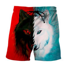 Pantalones cortos con estampado 3d para hombre, Shorts masculinos de estilo gótico, informales, con estampado de Lobo y animales, color negro, para verano 2024 - compra barato