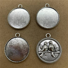 Ajustes de cabujón de aleación de vidrio, Base de camafeo de Metal para hacer joyas, accesorio de pulsera, 2 uds., 25mm, YXT035 2024 - compra barato
