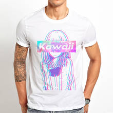 Camiseta divertida de anime japonés para hombres, ropa de calle informal de manga fresca, color blanco, kawaii, novedad de verano 2024 - compra barato