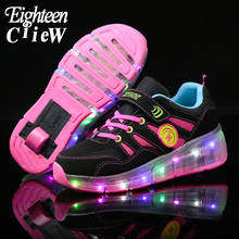Size 28-40 Rollers Sneakers on Wheel Kids Led Shoes for Girl Sneakers Children Light Up Shoes Girls Sport ShoesKids Baby Sneaker 2024 - buy cheap