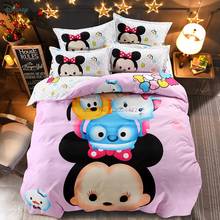 Cartoon Disney Tsum Tsum Mickey Mouse Minnie Mouse Winnie The Pooh Character Bedding Set Kids Duvet Cover Bed Sheet Pillowcases 2024 - buy cheap