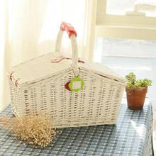 600 Wicker picnic basket picnic basket rattan large outdoor portable picnic basket insulation cold picnic 2024 - buy cheap