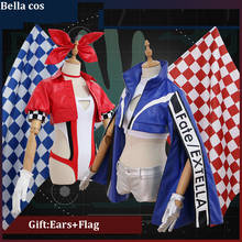 Disfraz de Fate Grand Order para cosplay, traje sexy de carreras, uniforme rojo y azul con bandera, ropa de Anime para carnaval 2024 - compra barato