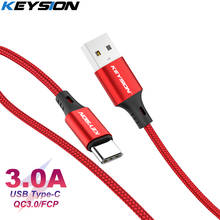 Кабель USB Type-C KEYSION для Samsung S20 S10 3A, быстрая зарядка USB Type-C, зарядный Дата-кабель для Redmi note 8 pro, шнур для кабеля 2024 - купить недорого
