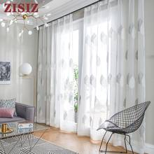 Embroidered Leave Sheer Curtains for Living Room Bedroom Kitchen Tulle Voile Curtains on the Window Drapes European style 2024 - buy cheap