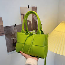 2021 Fashion Pu Leather Basket Bag Green Woven Women Bag Designer New Shoulder Bag Casual Handbag And Purse Sac A Main Femme 2024 - buy cheap