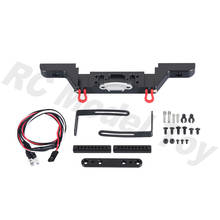 Metal Anti-collision Front Bumper Winch Mount  with LED light For 1/10 RC Crawler Car Axial SCX10 Traxxas TRX4 D90 Upgrade Part 2024 - buy cheap