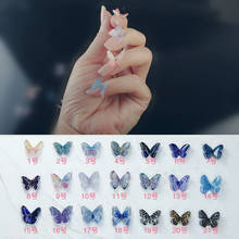 5 шт., декоративные акриловые бабочки для дизайна ногтей 2024 - купить недорого