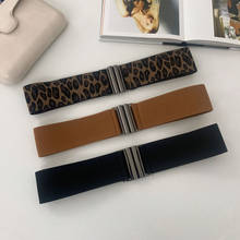 Cinturón ancho de diseñador para mujer, abrigo decorado con cinturón negro, sello de cintura elástica, Otoño e Invierno 2024 - compra barato