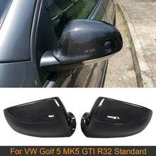 Carbon Fiber Car Rearview Mirror Covers for Volkswagen VW Golf 5 MK5 GTI R32 Standard 2006-2009 Side Mirror Caps Covers Replace 2024 - buy cheap
