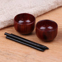 2Pcs/Set Mini Cute 1/6 1/12 Scale Miniature Dollhouse Chinese Dish Bowl Chopsticks Tableware Set Pretend Play Kitchen Toy 2024 - buy cheap