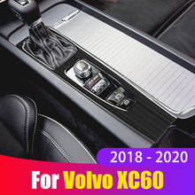 Cubierta de acero inoxidable para coche, Panel de Cambio de marchas, freno de mano electrónico, embellecedor de marco, pegatina para Volvo XC60 2018 2019 2020, accesorios 2024 - compra barato