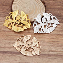 10 Pieces/Lot 45*57MM Alloy Flower Ornament Hairwear Parts Diy Jewelry Accessories 2024 - buy cheap