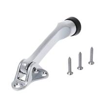 2019 New Zinc Alloy Satin Chrome Lever Door Stopper With Rubber Feet Mounted Holder Drop Ship Hardware 2024 - buy cheap