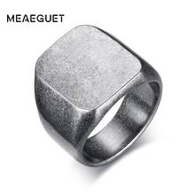 Man's Signet Ring Wedding Band Unique Stainless Steel Plated Top Seal Promise Ringen Boy Male Accessories 2024 - buy cheap