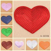 New 5PCS Glitter Red Gold  Heart Applique Clothing Embroidery Patch Fabric Sticker Iron On Patch Craft Sewing Repair 8.51X7CM 2024 - buy cheap