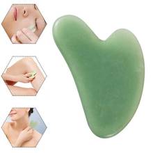 Tablero Gua Sha de Jade verde Natural, masajeador de raspado de belleza, herramientas de estiramiento facial firme, herramienta para el cuidado de la piel 2024 - compra barato