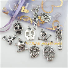 20 Uds. De colgantes de Color plata tibetana DIY/ Halloween, amuletos de calaveras 2024 - compra barato