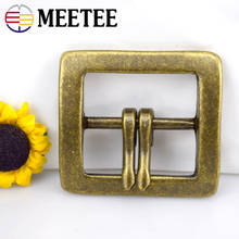 Meetee 40mm Retro Pure Copper Brass Belt Buckle for Men Women Double Pin Buckles DIY Sewing Belts Jeans Adjust LeatherCrafts 2024 - buy cheap