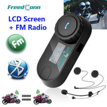 ¡Envío gratis! FreedConn-auriculares con pantalla de TCOM-SC, intercomunicador con Bluetooth para casco de motocicleta, interfono con Radio FM 2024 - compra barato