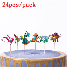 24pcs Happy Birthday Cake Topper Cartoon Cloud Dinosaur Cake Decorating Topper Cupcake Toppers Food Picks Kids Party Decoration 2024 - buy cheap