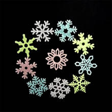 50 шт./компл. красочные фотообои, рождественские наклейки со снежинками, флуоресцентный декор для детской комнаты 2024 - купить недорого