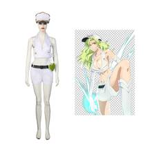 Disfraz de Cosplay de Anime para mujer, conjunto de uniforme blanco caramelo, con sombrero, para Halloween 2024 - compra barato