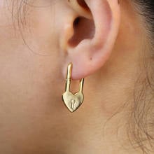 heart shaped safety hoop earring for women gold silver color unique design fashion jewelry 2024 - buy cheap