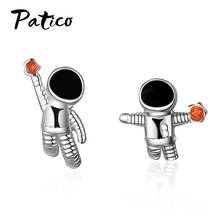 Exquisite Cartoon Planet Astronaut 925 Sterling Silver Stud Earrings For Women Trend Creative Party Gift Cubic Zirconia Jewelry 2024 - buy cheap