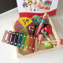 9PCS/BOX 2020 New Toy Xylophone Rattle drum Montessori Educational Toy Wooden Harmonica Kids Baby Musical Funny Toys 2024 - buy cheap