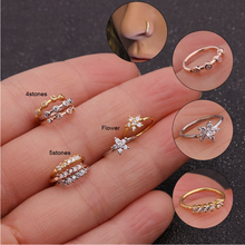 1PC Flower Cz Nose Hoop Helix Cartilage Earring Daith Snug Rook Tragus Ring Ear Piercing Jewelry 2024 - buy cheap