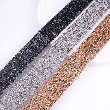 Many Colors Rhinestones Banding Ribbon Silver Rhinestones Trim Band Belt Rhinestone For Clothes Chain Tap Trimming DIY chains 2024 - buy cheap