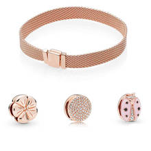 Contas de prata s925 ladybug, conjunto original de joias personalizáveis para presente de pulseira feminina 2024 - compre barato