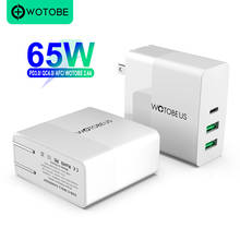 USB C PD Wall Fast Charger 65W 45W 3.25A WOTOBE Type C Power Adapter 3 Port PD3.0 QC3.0 Folding Plug Laptop Phone Quick Charger 2024 - buy cheap