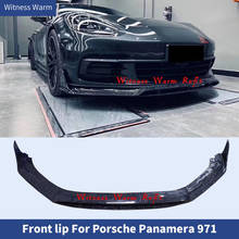 For Porsche Panamera 971 Forged carbon fiber Front Bumper Lip Splitter chin front shovel Car body kit 2017 2018 2019 2024 - buy cheap