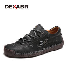 DEKABR-zapatos informales suaves para hombre, zapatillas de cuero partido, transpirables, hechas a mano, estilo romano 2024 - compra barato