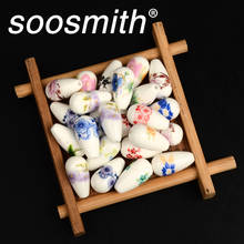 Soosmith-Cuentas de cerámica para fabricación de joyas, espaciador suelto, cuentas de porcelana, artesanal, hecho a mano, pendiente 2024 - compra barato
